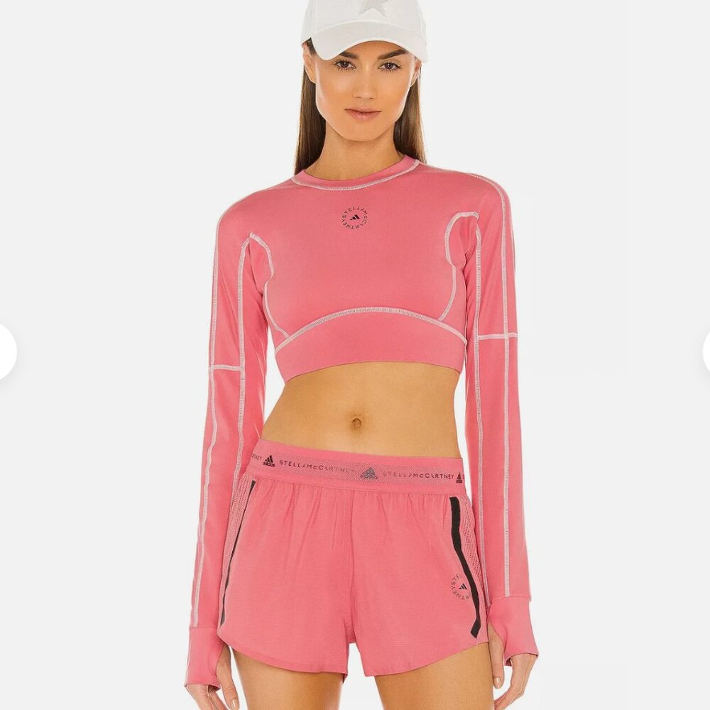 adidas by Stella McCartney Women's TrueStrength Active Crop Top CD4 Pink Medium